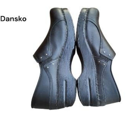 40 Dansko Phoebe Black Leather Slip On Loafer Clog Nurse Work Shoe Women 9.5 10 - Picture 3 of 13